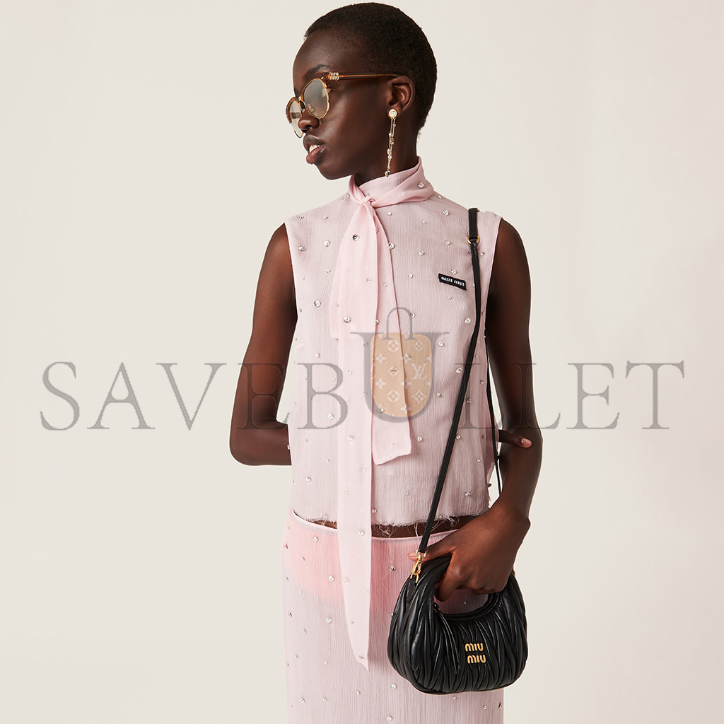 M1v M1v wander matelassÉ nappa leather hobo mini-bag 5bp078 (17.5*14*5.5cm)